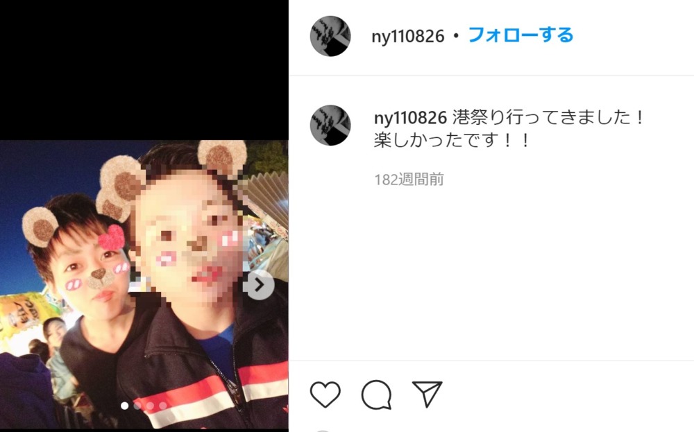 由井希容疑者のインスタグラム(Instagram)画像