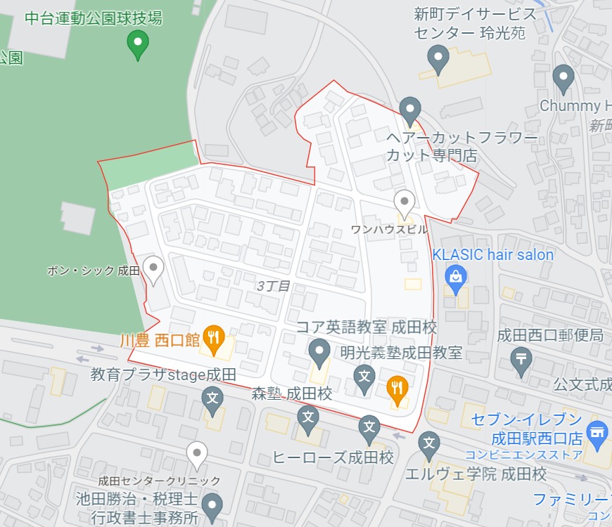 千葉県成田市囲護台強盗殺人未遂事件現場周辺