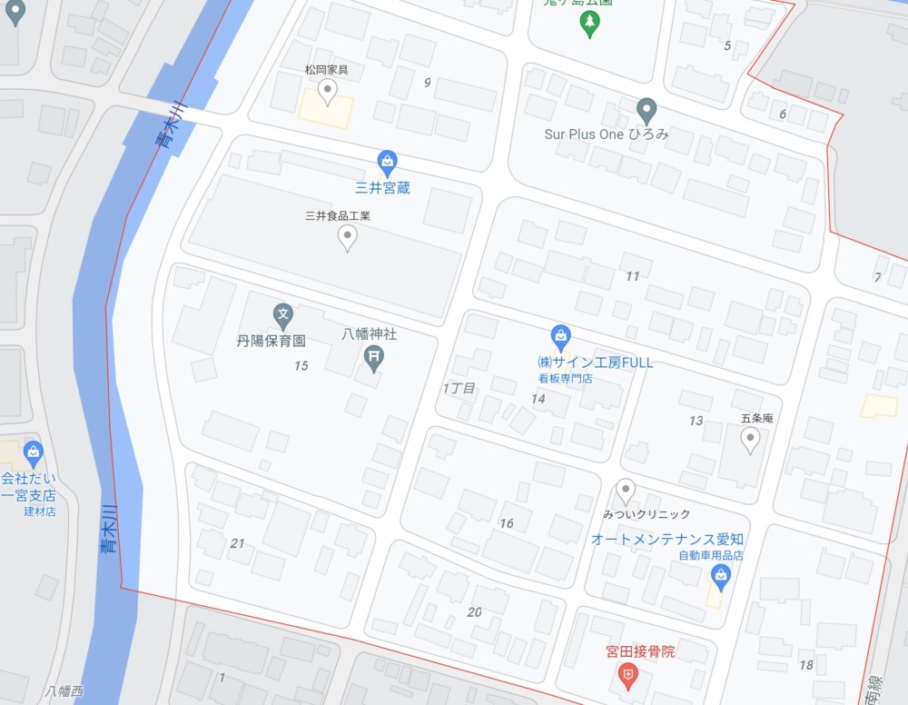 愛知県一宮市無理心中事件現場地図